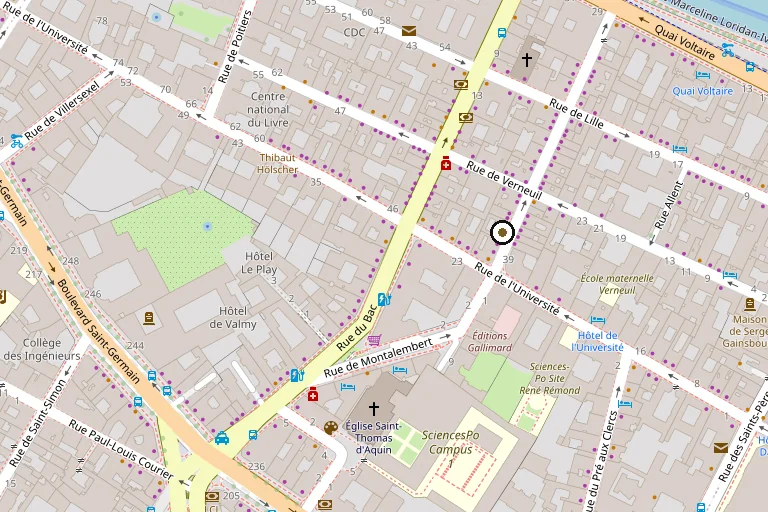 Plan du quartier de l’atelier, 50 rue de Verneuil, Paris 7e